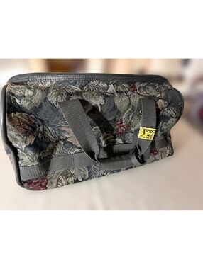 Vintage Jaguar Floral Tapestry Weekender Travel Bag Carry On Overnight Luggage